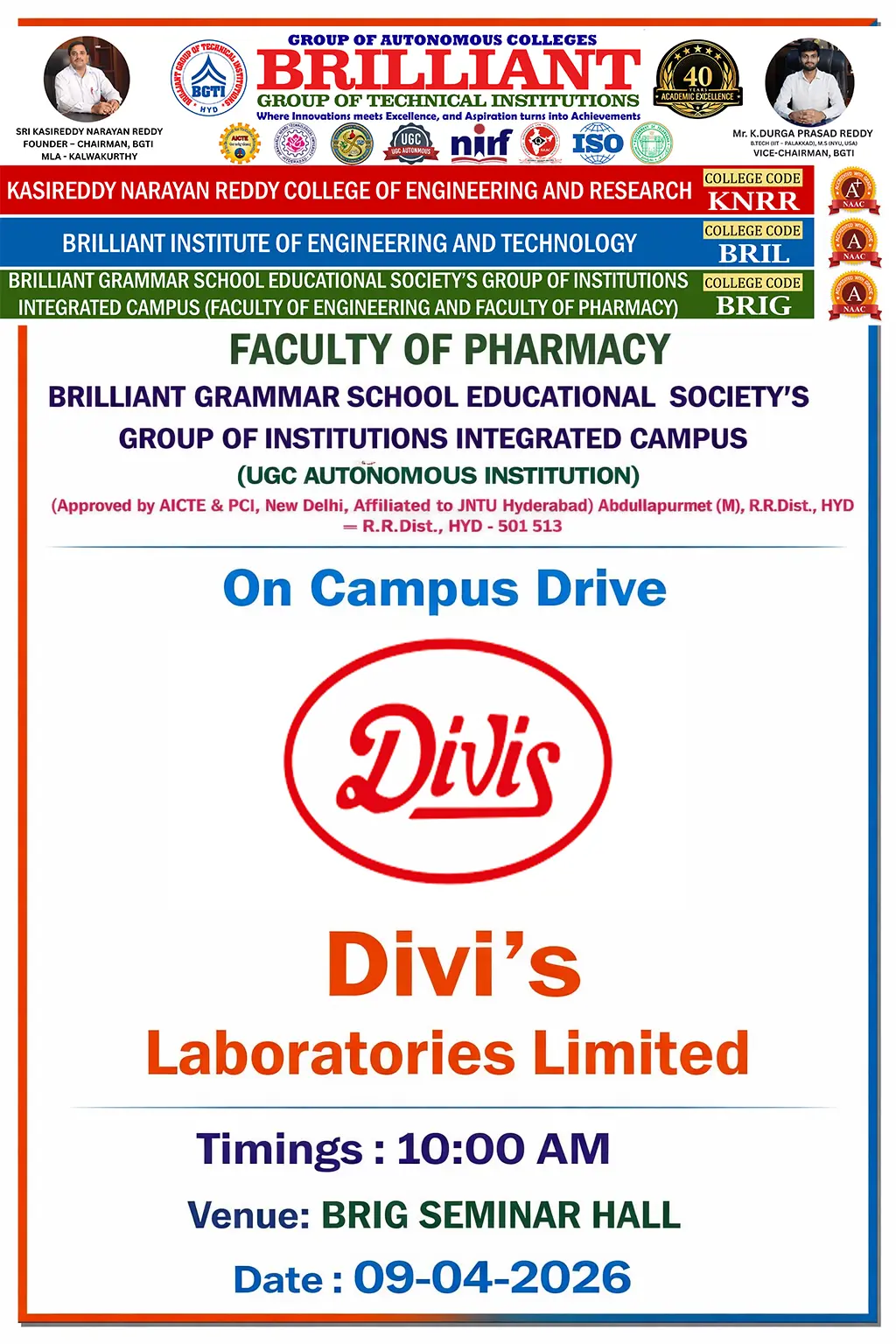DEVIS PLACEMENT DRIVE 09-04-2026 – BRIL Campus Drive 2025-26